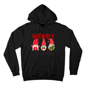 Funny Merry Christmas Buffalo Plaid Cute Gnomes Xmas Costume Tall Hoodie