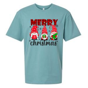 Funny Merry Christmas Buffalo Plaid Cute Gnomes Xmas Costume Sueded Cloud Jersey T-Shirt