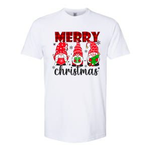 Funny Merry Christmas Buffalo Plaid Cute Gnomes Xmas Costume Softstyle CVC T-Shirt