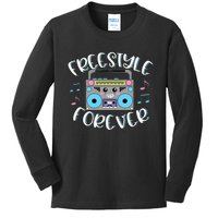 Freestyle Music Cute Boombox Retro Dance Music Kids Long Sleeve Shirt