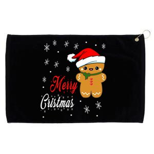 Funny Merry Christmas Gingerbread Man Costume Long Sleeve Grommeted Golf Towel