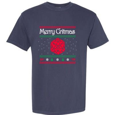 Funny Merry Critmas Christmas D20 Rpg Board Game Role Garment-Dyed Heavyweight T-Shirt