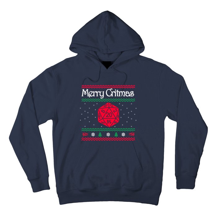 Funny Merry Critmas Christmas D20 Rpg Board Game Role Hoodie