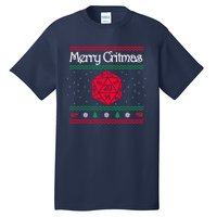 Funny Merry Critmas Christmas D20 Rpg Board Game Role Tall T-Shirt