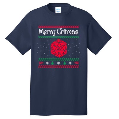 Funny Merry Critmas Christmas D20 Rpg Board Game Role Tall T-Shirt