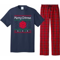 Funny Merry Critmas Christmas D20 Rpg Board Game Role Pajama Set