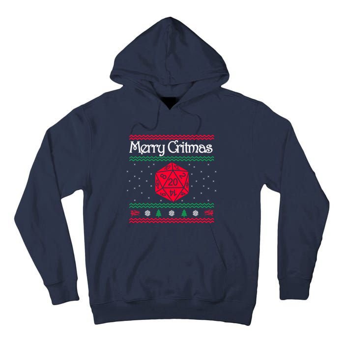 Funny Merry Critmas Christmas D20 Rpg Board Game Role Tall Hoodie