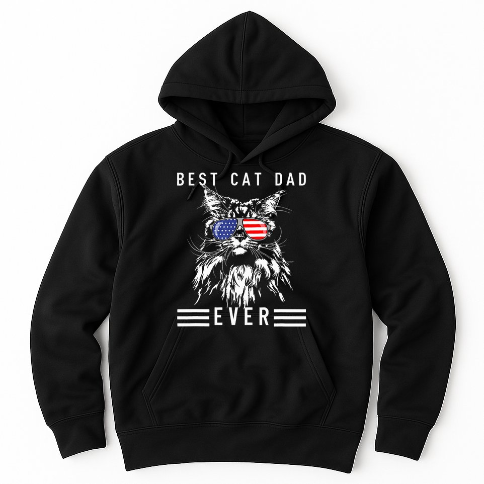 Funny Maine Coon Cat Best Cat Dad Ever Funny Cat Maine Coon Hoodie
