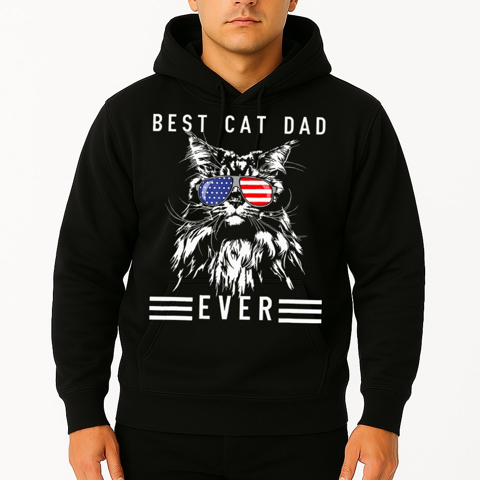 Funny Maine Coon Cat Best Cat Dad Ever Funny Cat Maine Coon Hoodie