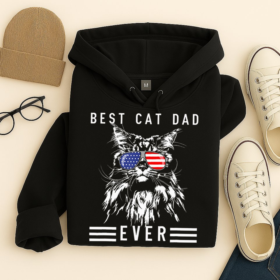 Funny Maine Coon Cat Best Cat Dad Ever Funny Cat Maine Coon Hoodie