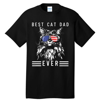 Funny Maine Coon Cat Best Cat Dad Ever Funny Cat Maine Coon Tall T-Shirt