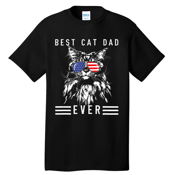 Funny Maine Coon Cat Best Cat Dad Ever Funny Cat Maine Coon Tall T-Shirt