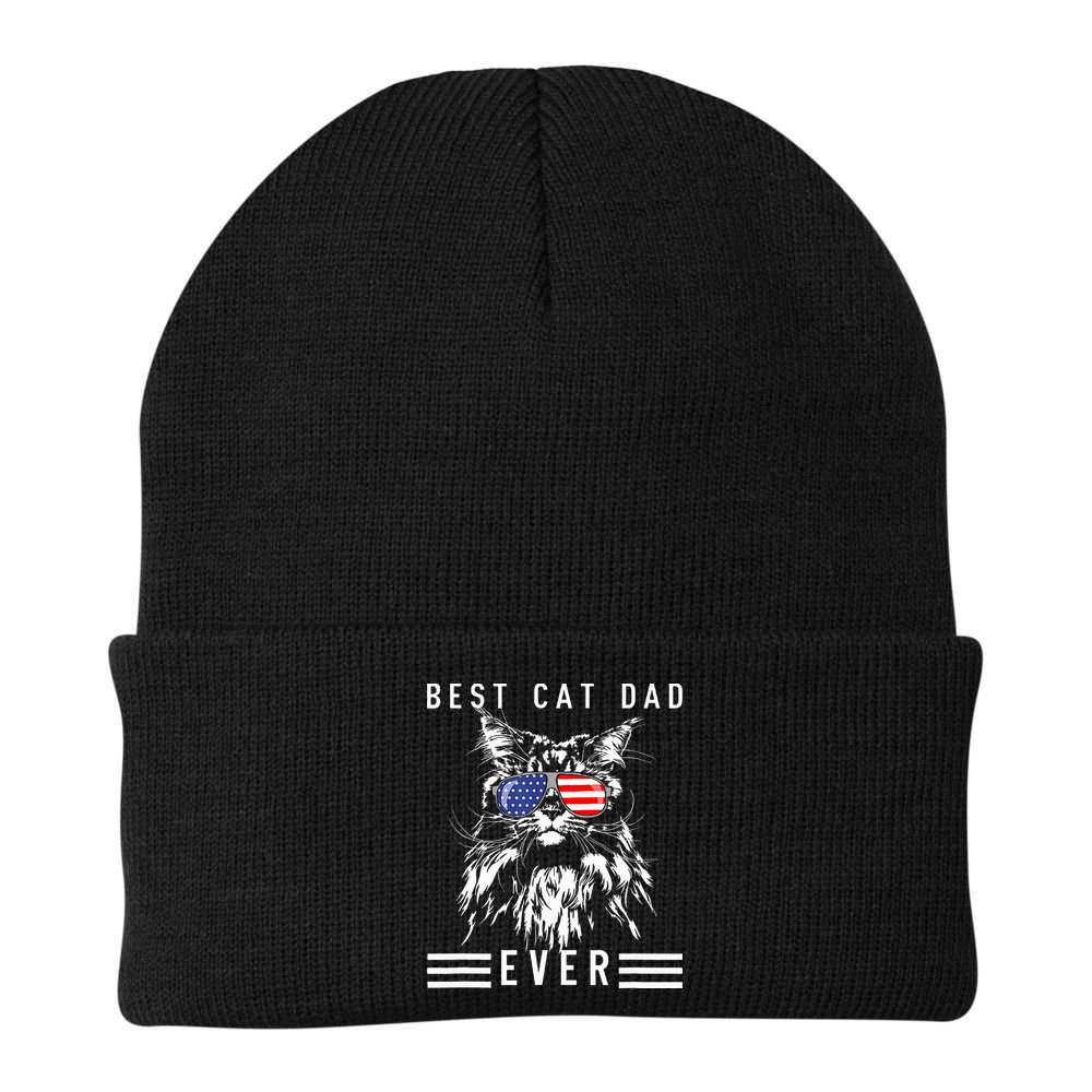 Funny Maine Coon Cat Best Cat Dad Ever Funny Cat Maine Coon Beanie