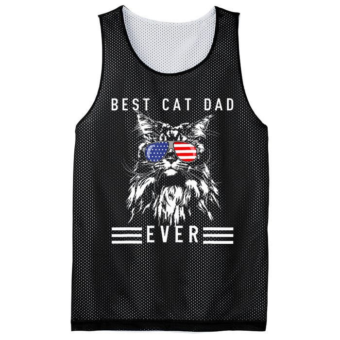 Funny Maine Coon Cat Best Cat Dad Ever Funny Cat Maine Coon Mesh Reversible Basketball Jersey Tank