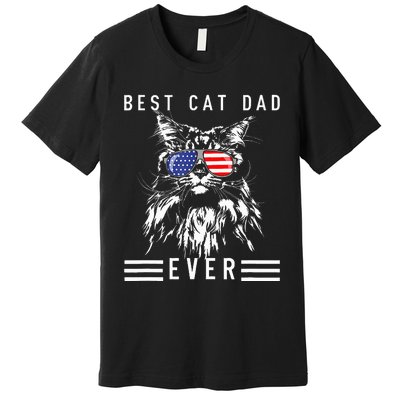 Funny Maine Coon Cat Best Cat Dad Ever Funny Cat Maine Coon Premium T-Shirt