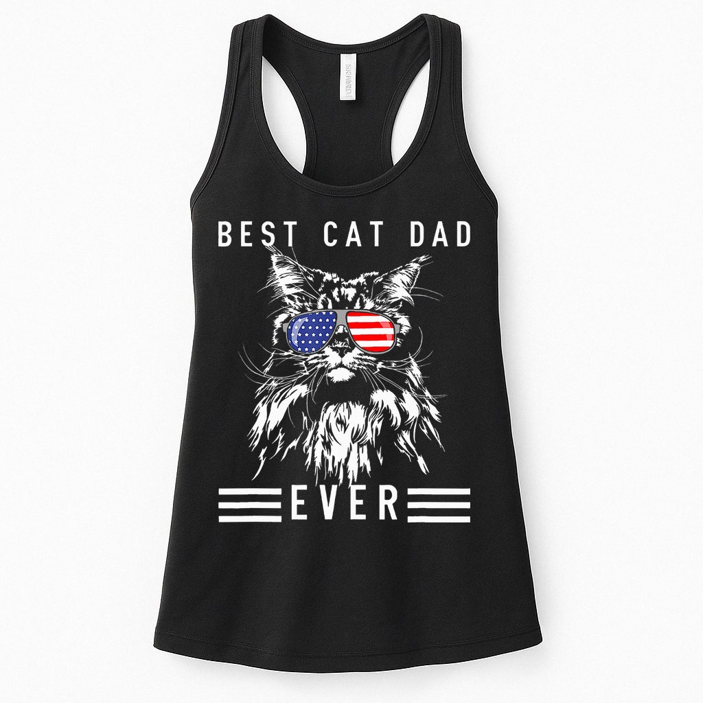 Funny Maine Coon Cat Best Cat Dad Ever Funny Cat Maine Coon Womens Tank Top