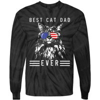 Funny Maine Coon Cat Best Cat Dad Ever Funny Cat Maine Coon Tie-Dye Long Sleeve Shirt