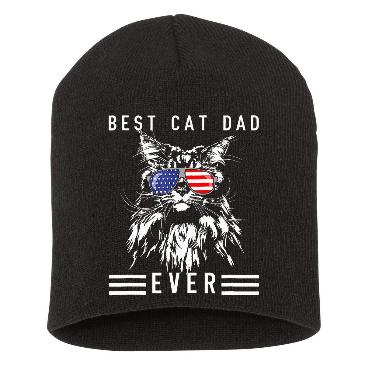 Funny Maine Coon Cat Best Cat Dad Ever Funny Cat Maine Coon Short Acrylic Beanie