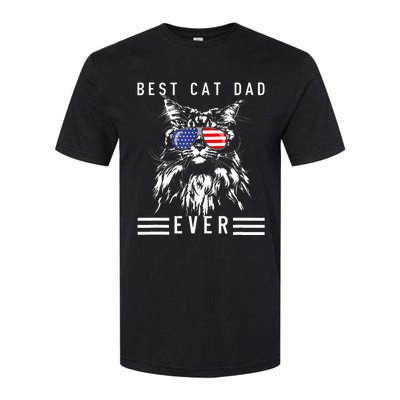 Funny Maine Coon Cat Best Cat Dad Ever Funny Cat Maine Coon Softstyle CVC T-Shirt