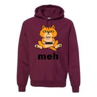 Funny Meh Cat Video Game Gift For Cat Lovers Premium Hoodie