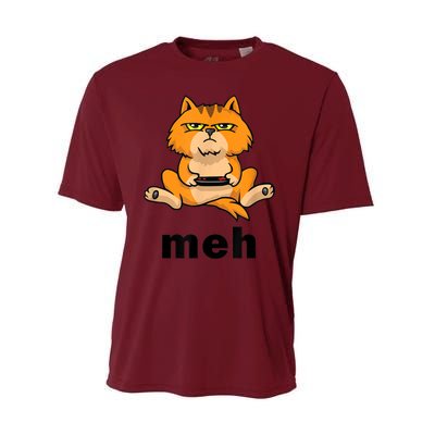 Funny Meh Cat Video Game Gift For Cat Lovers Performance Sprint T-Shirt