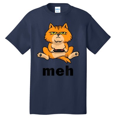 Funny Meh Cat Video Game Gift For Cat Lovers Tall T-Shirt