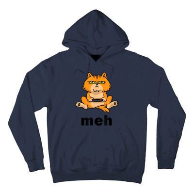 Funny Meh Cat Video Game Gift For Cat Lovers Tall Hoodie