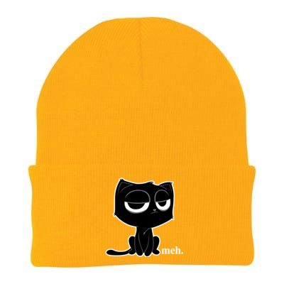 Funny Meh Cat Cool Gift Cute Kitty Cat Hooded Cool Gift Funny Gift Knit Cap Winter Beanie