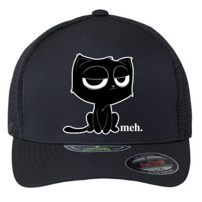 Funny Meh Cat Cool Gift Cute Kitty Cat Hooded Cool Gift Funny Gift Flexfit Unipanel Trucker Cap