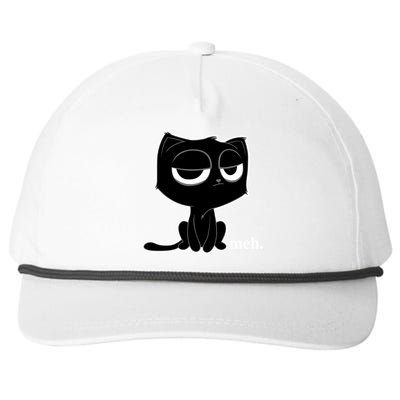 Funny Meh Cat Cool Gift Cute Kitty Cat Hooded Cool Gift Funny Gift Snapback Five-Panel Rope Hat