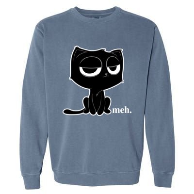 Funny Meh Cat Cool Gift Cute Kitty Cat Hooded Cool Gift Funny Gift Garment-Dyed Sweatshirt