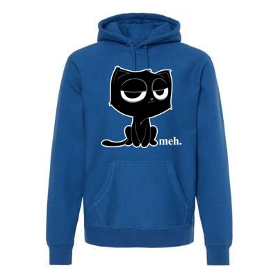 Funny Meh Cat Cool Gift Cute Kitty Cat Hooded Cool Gift Funny Gift Premium Hoodie