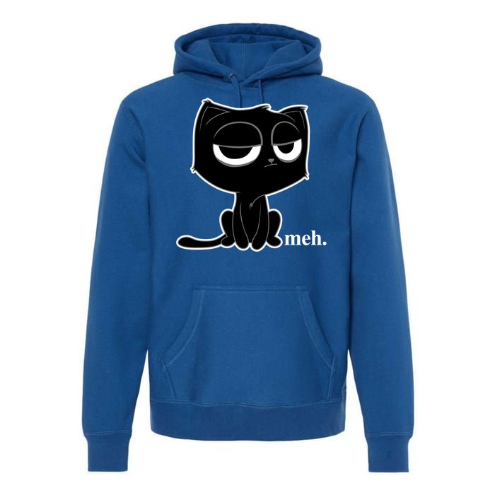 Funny Meh Cat Cool Gift Cute Kitty Cat Hooded Cool Gift Funny Gift Premium Hoodie