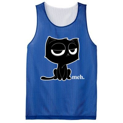 Funny Meh Cat Cool Gift Cute Kitty Cat Hooded Cool Gift Funny Gift Mesh Reversible Basketball Jersey Tank