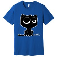 Funny Meh Cat Cool Gift Cute Kitty Cat Hooded Cool Gift Funny Gift Premium T-Shirt