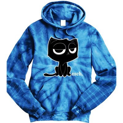 Funny Meh Cat Cool Gift Cute Kitty Cat Hooded Cool Gift Funny Gift Tie Dye Hoodie