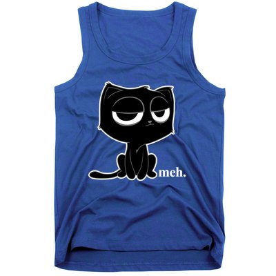 Funny Meh Cat Cool Gift Cute Kitty Cat Hooded Cool Gift Funny Gift Tank Top