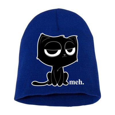 Funny Meh Cat Cool Gift Cute Kitty Cat Hooded Cool Gift Funny Gift Short Acrylic Beanie