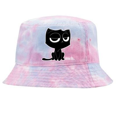 Funny Meh Cat Cool Gift Cute Kitty Cat Hooded Cool Gift Funny Gift Tie-Dyed Bucket Hat