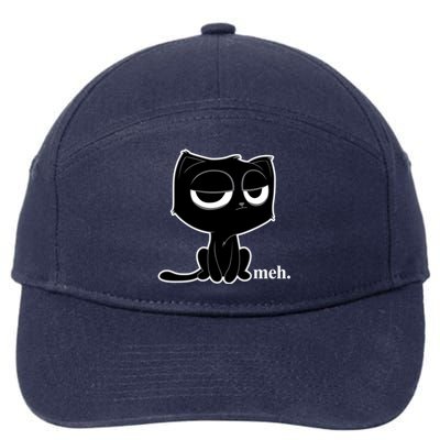 Funny Meh Cat Cool Gift Cute Kitty Cat Hooded Cool Gift Funny Gift 7-Panel Snapback Hat