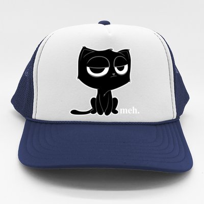 Funny Meh Cat Cool Gift Cute Kitty Cat Hooded Cool Gift Funny Gift Trucker Hat