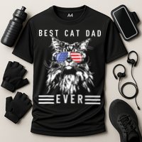 Funny Maine Coon Cat Best Cat Dad Ever Funny Cat Maine Coon Cooling Performance Crew T-Shirt