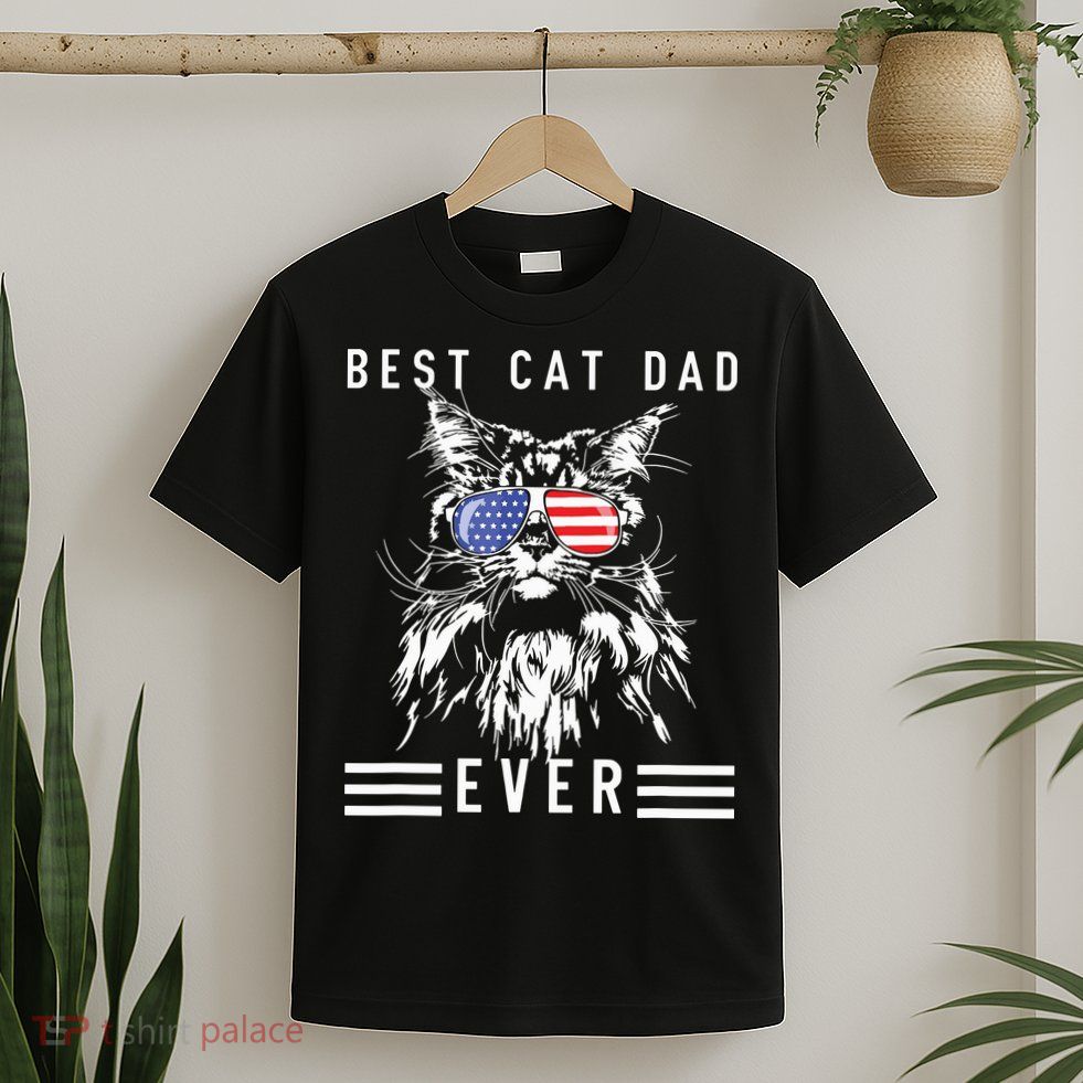 Funny Maine Coon Cat Best Cat Dad Ever Funny Cat Maine Coon T-Shirt
