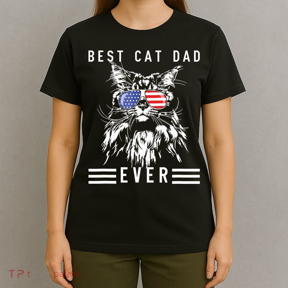 Funny Maine Coon Cat Best Cat Dad Ever Funny Cat Maine Coon T-Shirt