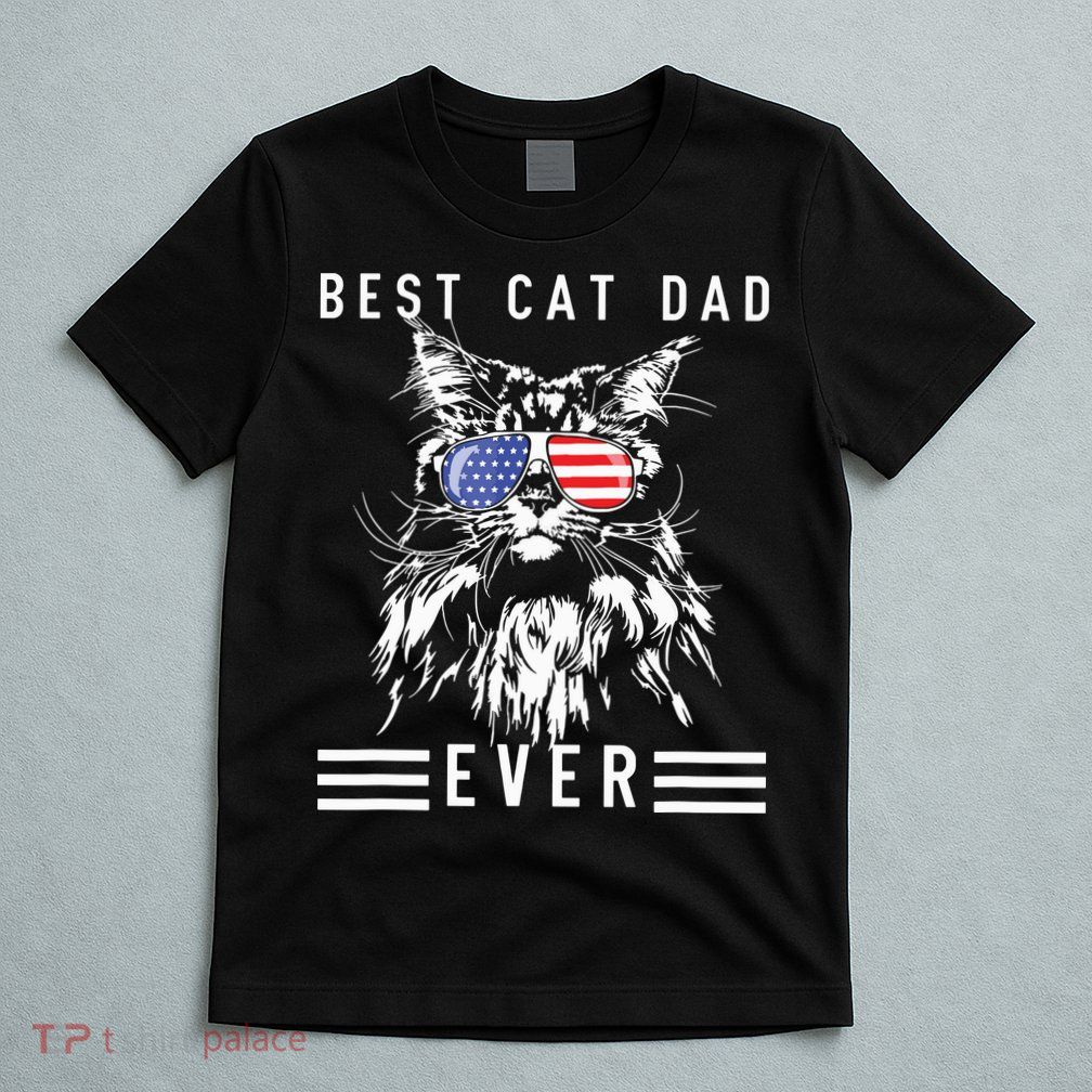 Funny Maine Coon Cat Best Cat Dad Ever Funny Cat Maine Coon T-Shirt