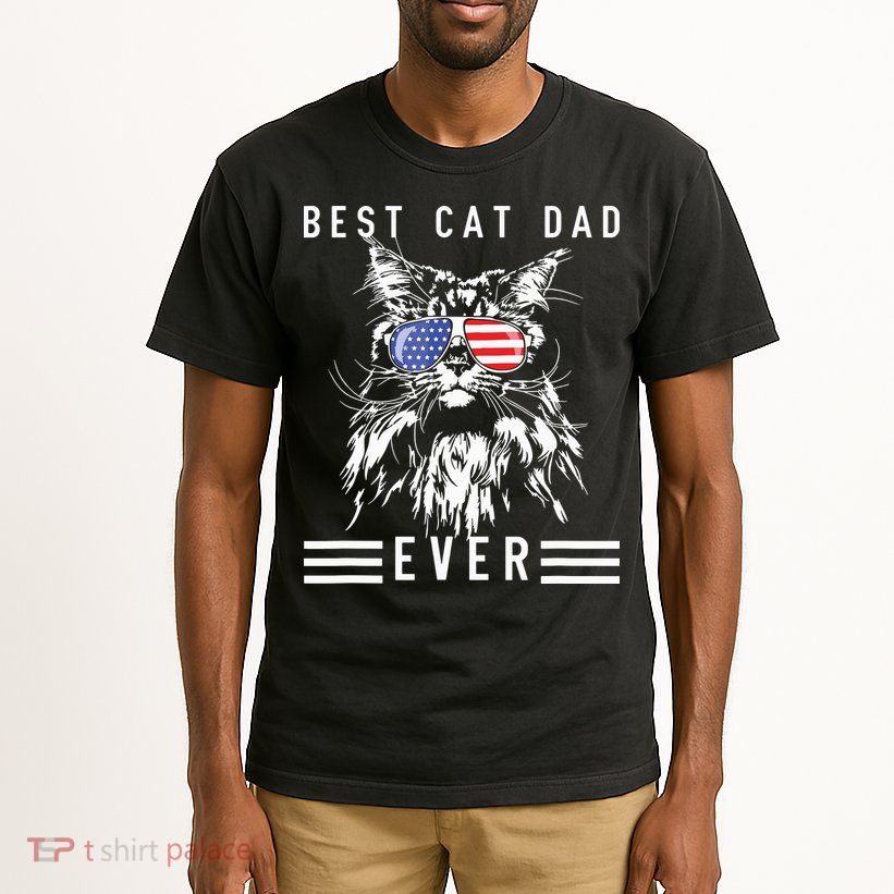 Funny Maine Coon Cat Best Cat Dad Ever Funny Cat Maine Coon Tall T-Shirt