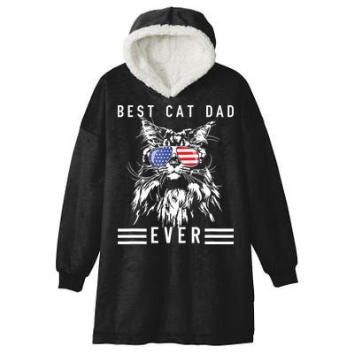 Funny Maine Coon Cat Best Cat Dad Ever Funny Cat Maine Coon Hooded Wearable Blanket