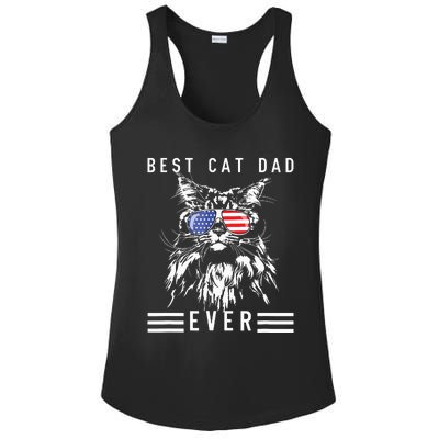 Funny Maine Coon Cat Best Cat Dad Ever Funny Cat Maine Coon Ladies PosiCharge Competitor Racerback Tank