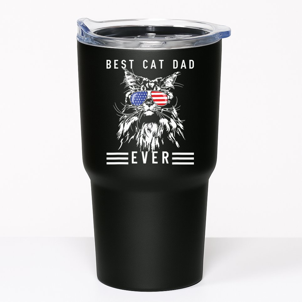 Funny Maine Coon Cat Best Cat Dad Ever Funny Cat Maine Coon Tumbler