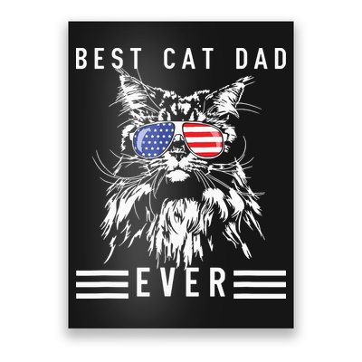 Funny Maine Coon Cat Best Cat Dad Ever Funny Cat Maine Coon Poster